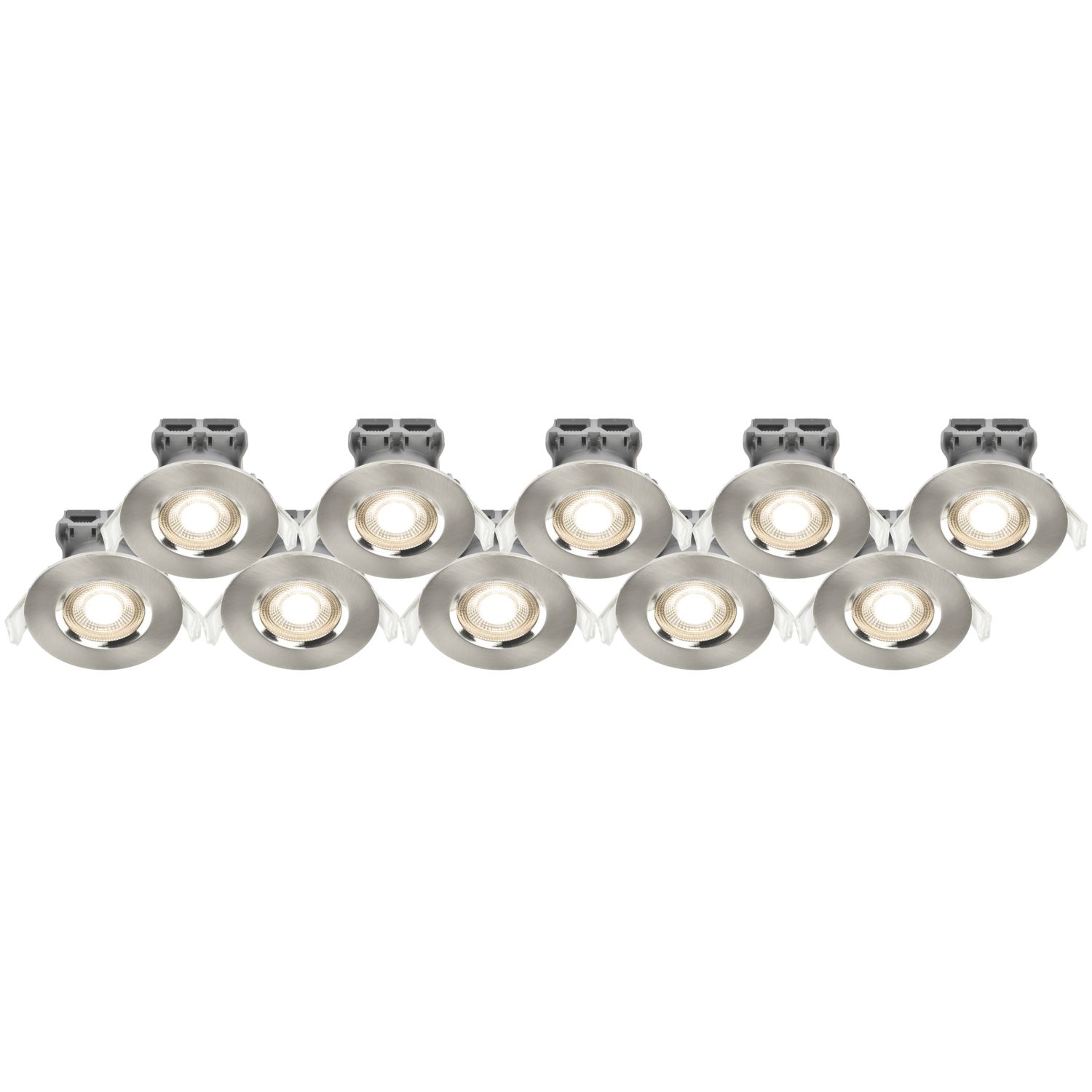 LAP Fixed LED Downlights Brushed Nickel 4.5W 420lm 10 Pack (436PP)