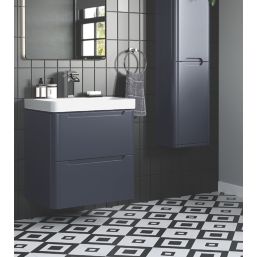 Wall-Hung Vanity Unit & Basin Matt Indigo 805mm x 460mm x 662mm