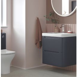 Wall-Hung Vanity Unit & Basin Matt Indigo 805mm x 460mm x 662mm