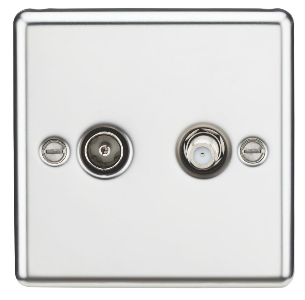 Knightsbridge 2Gang Isolated Coaxial TV & FType Satellite Socket
