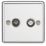 Knightsbridge  2-Gang Isolated Coaxial TV & F-Type Satellite Socket Polished Chrome
