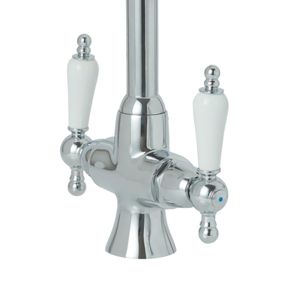 Moselle Dual-Lever Mono Mixer Kitchen Tap Chrome - Screwfix