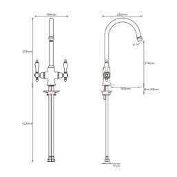 Moselle Dual-Lever Mono Mixer Kitchen Tap Chrome