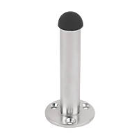 Cylinder Projection Door Stops Satin Chrome 2 Pack