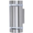 Lutec Focus Outdoor Up/Down Wall Light Stainless Steel