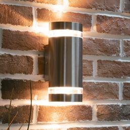 Lutec Focus Outdoor Up/Down Wall Light Stainless Steel