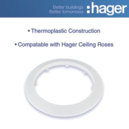 Hager RL602 Ceiling Rose Halo 80mm Internal Diameter White