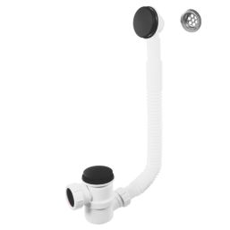 McAlpine Adjustable Bath Trap With Matt Black Click‑Clack Waste/Plug