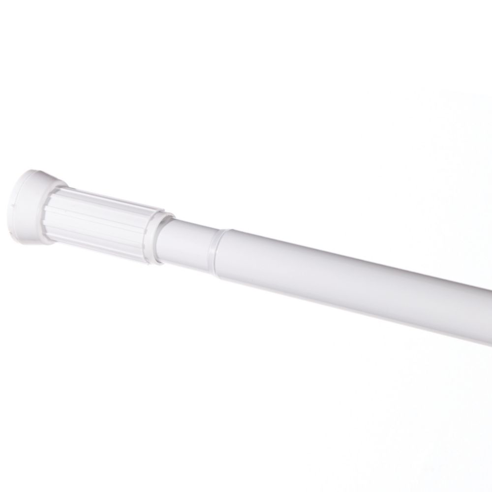 Straight Extendable Shower Curtain Rail Aluminium White 1100-2000mm ...