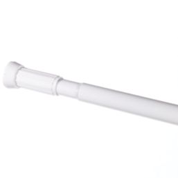 Straight Extendable Shower Curtain Rail Aluminium White 1100-2000mm