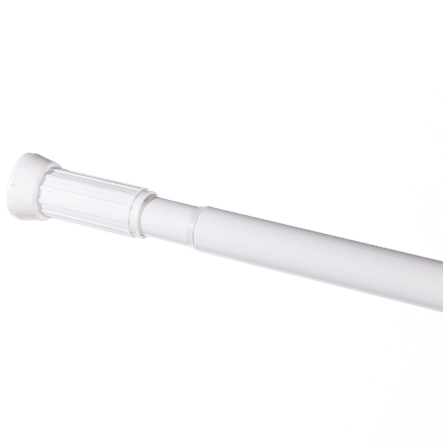 Straight Extendable Shower Curtain Rail Aluminium White 1100-2000mm (437HF)