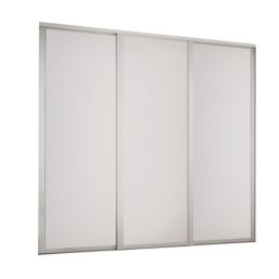 Spacepro  3-Door Sliding Wardrobe Door Kit Dove Grey Frame Dove Grey Panel 1680mm x 2260mm