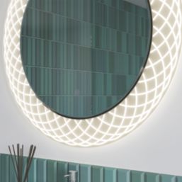 Sensio Spiro Round Illuminated Etched Bathroom Mirror With 1728lm LED ...
