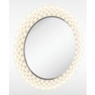 Sensio Spiro Round Illuminated Etched Bathroom Mirror With 1728lm LED Light 800mm x 800mm