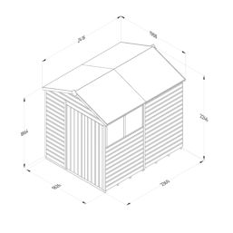 Forest Beckwood 6' x 7' 6" (Nominal) Apex Shiplap Timber Shed with Assembly