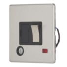 Contactum Lyric 13A Switched Fused Spur & Flex Outlet with Neon Brushed Steel with Black Inserts