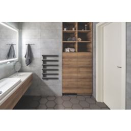 Towelrads 795mm x 500mm 1224BTU Anthracite Flat Designer Towel Radiator