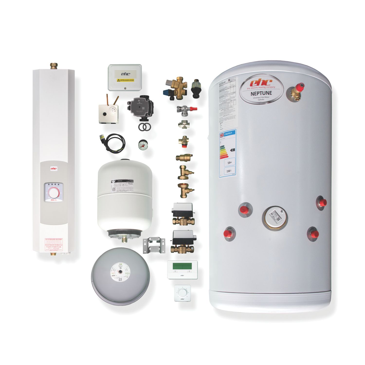 EHC Slim Jim 150Ltr Indirect Unvented Electric Heat Only Boiler Kit 12kW (437TK)