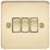 Knightsbridge  10AX 3-Gang 2-Way Light Switch  Polished Brass