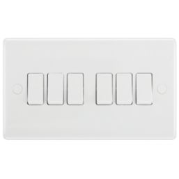 British General 800 Series 20A 16AX 6-Gang 2-Way Light Switch  White