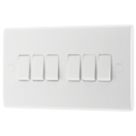 British General 800 Series 20A 16AX 6-Gang 2-Way Light Switch  White
