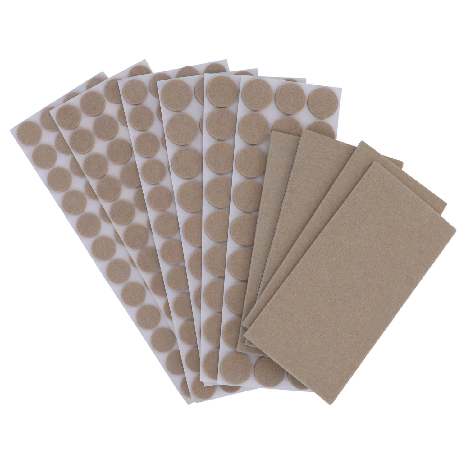 Fix-O-Moll Brown Round Self-Adhesive Felt Furniture Gliders 22 - 200mm x 22 - 200mm 229 Pack (437XX)