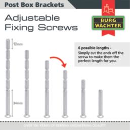 Burg-Wachter Adjustable Mounting Bracket Black 350mm x 10mm x 30mm