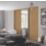 Spacepro Shaker 3-Door Sliding Wardrobe Doors Oak Frame Oak / Mirror Panel 2592mm x 2260mm