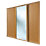 Spacepro Shaker 3-Door Sliding Wardrobe Doors Oak Frame Oak / Mirror Panel 2592mm x 2260mm