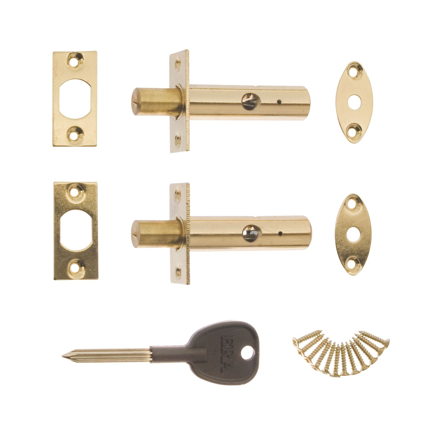 ERA Brass Concealed Door Security Bolts 78mm Brass 2 Pack (4383G)
