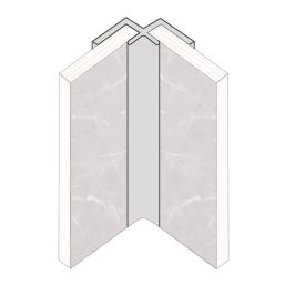 Fibo Profile for Internal Corner Chrome 2400mm x 10mm