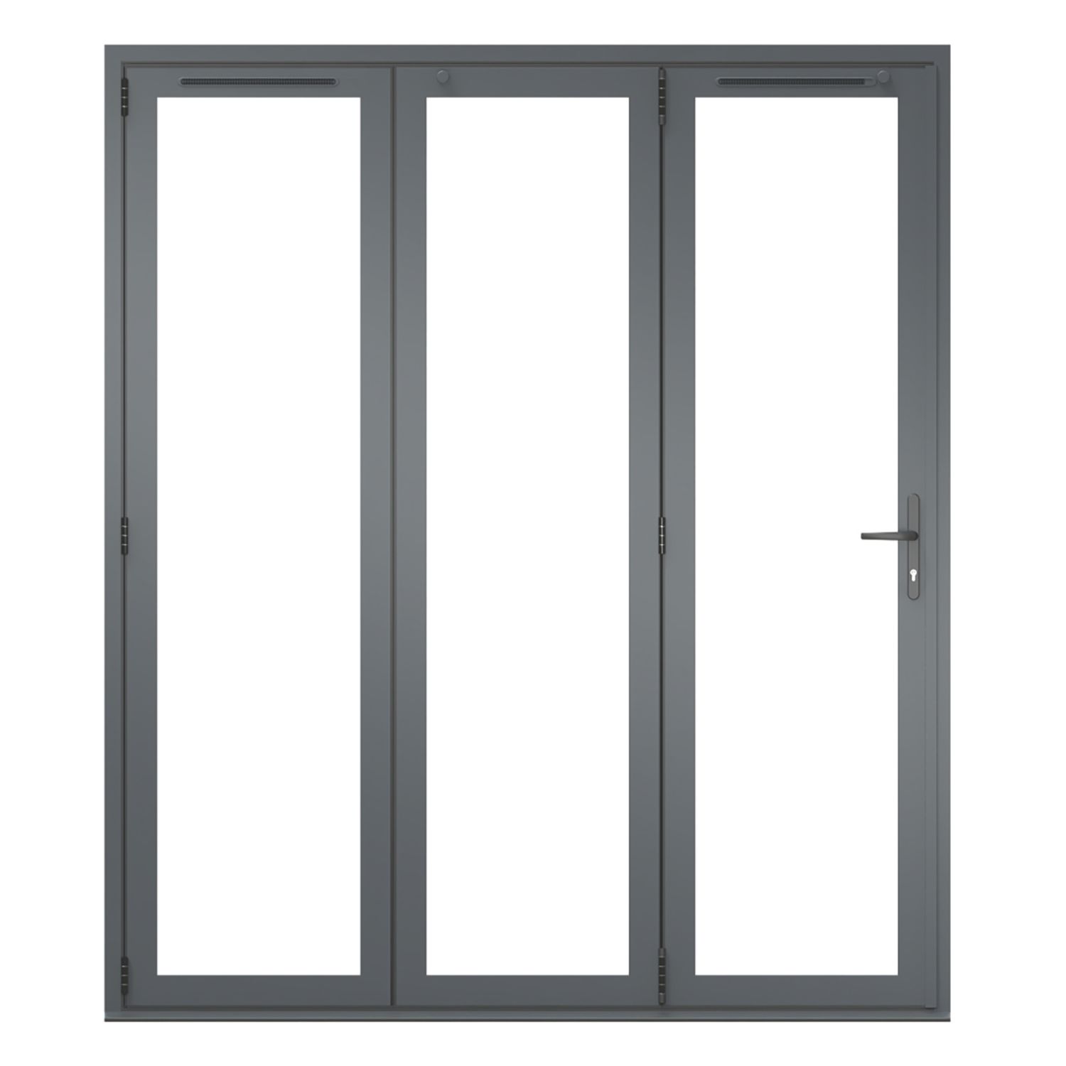 Green & Taylor 3-Door Grey Aluminium Bi-Fold Patio Left-Hand Opening External Doors 2090mm x 1790mm (438CT)