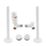 ETAL Danva 15mm x 1/2" Matt White Corner & L/S Modern Thermostatic Radiator Valve & Lockshield