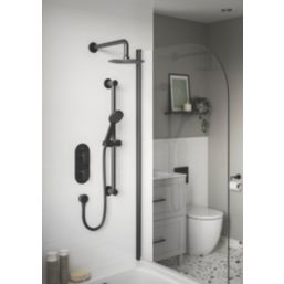 Bristan Frammento HP/Combi Flexible Concealed Black Thermostatic Dual Control Shower Kit