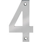 Eclipse Door Numeral 4 Polished Stainless Steel 100mm