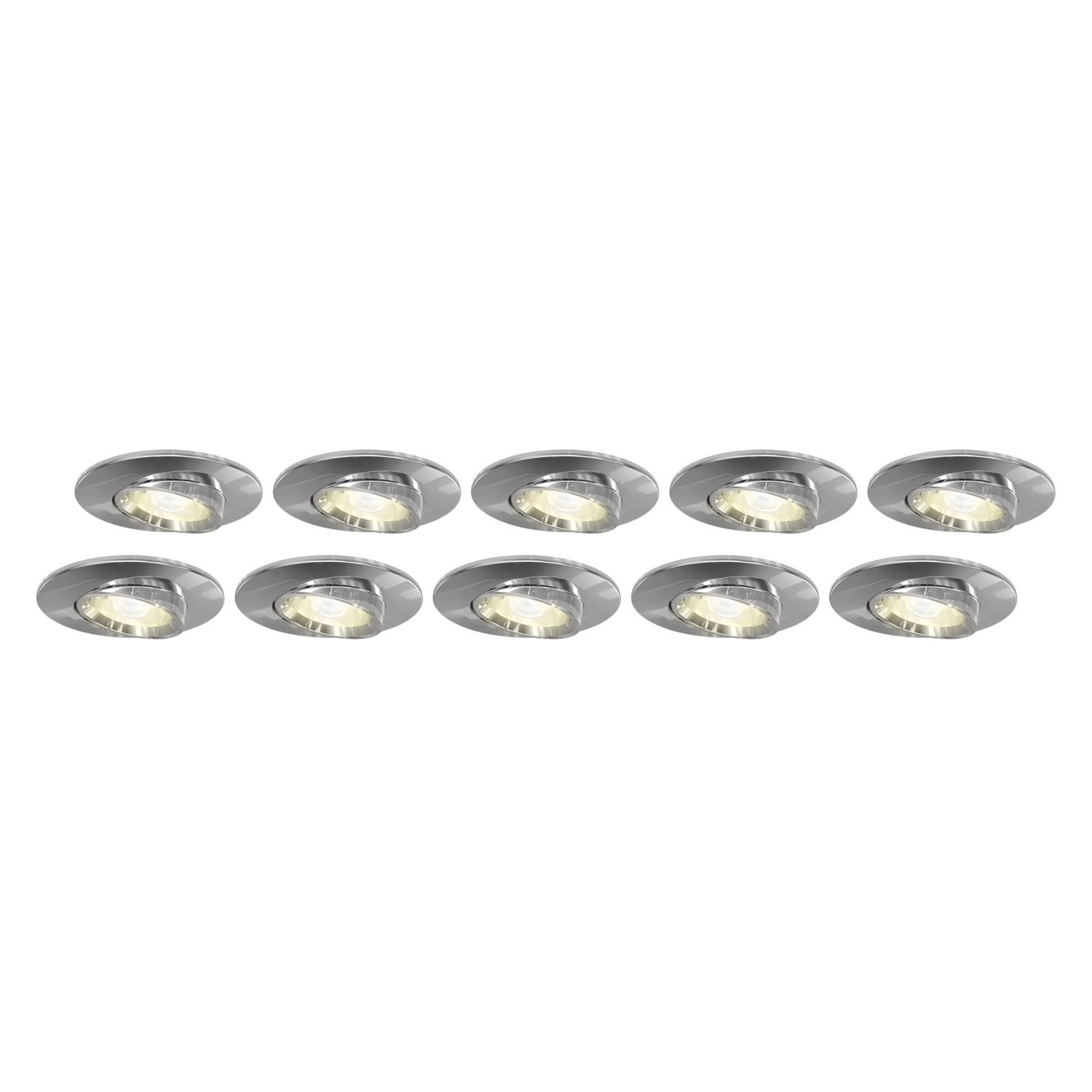4lite Tilt Fire Rated GU10 Downlights Chrome 10 Pack (438GR)