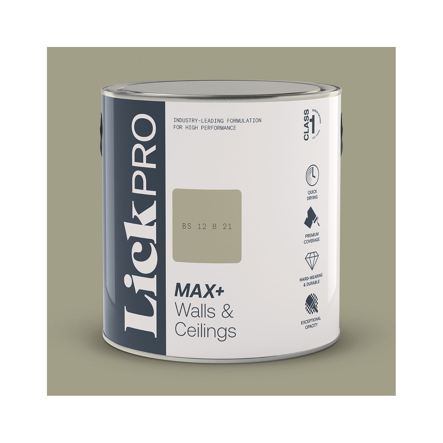 LickPro Max+ 2.5Ltr Green BS 12 B 21 Eggshell Emulsion Paint (438JX)