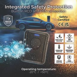 Masterplug  1 Port 7.4kW  Mode 3 Type 2 Socket Smart Electric Vehicle Charger Black