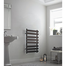 Towelrads Perlo Flat-Fronted Designer Towel Radiator 800m x 500mm Black 1358BTU