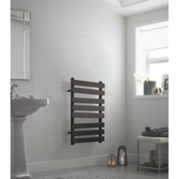 Towelrads 800mm x 500mm 1358BTU Black Flat Designer Towel Radiator