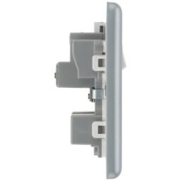 British General   15A 1-Gang DP Switched Metal Clad Round Pin Socket  with White Inserts