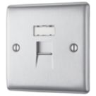 British General Nexus Metal 1-Gang RJ45 Ethernet Socket Brushed Steel
