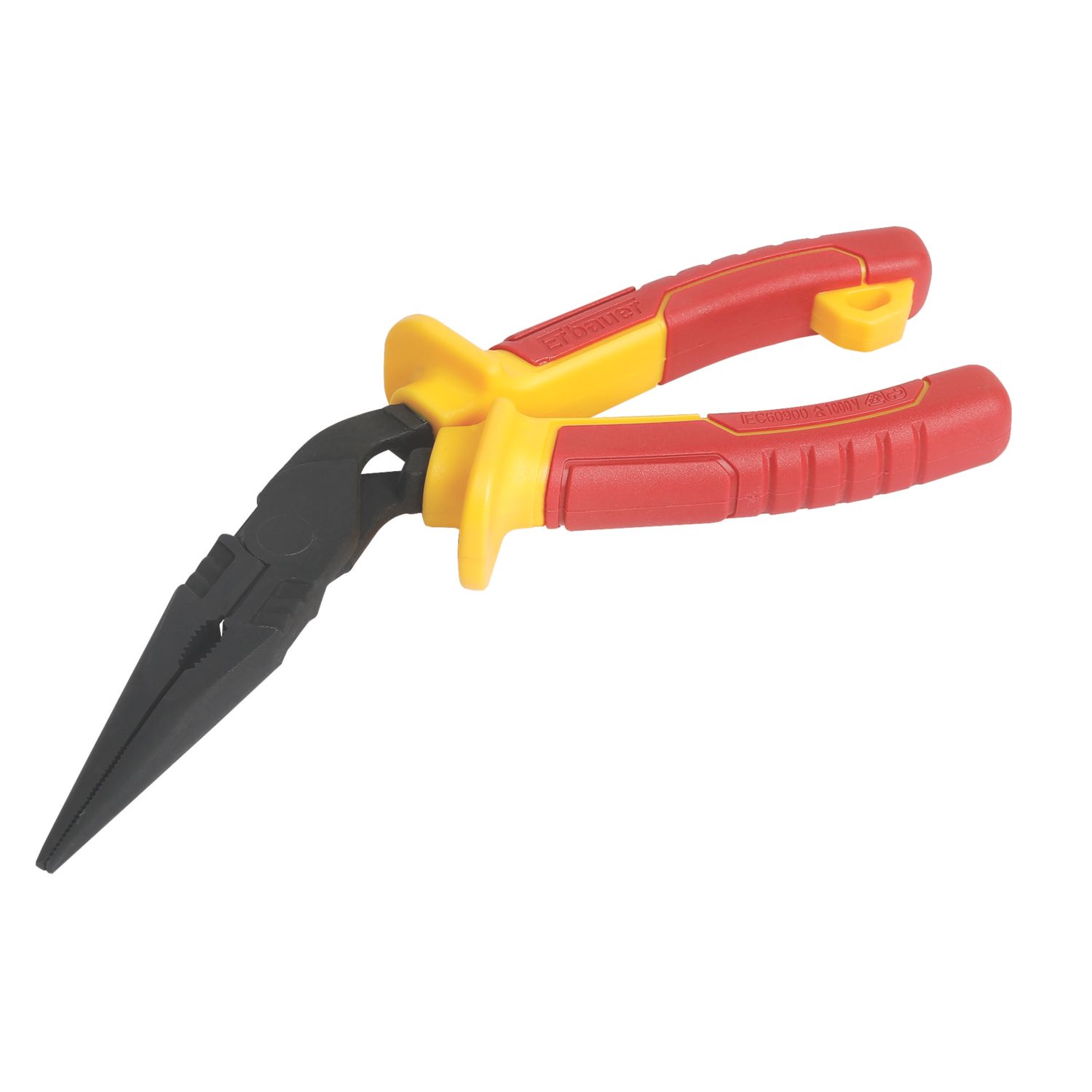 Erbauer VDE Angle Head Long Nose Pliers 8" (200mm) (438XH)