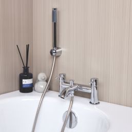 ETAL Bounce Chrome 142mm Deck Mounted Dual Control Manual Shower Mixer Tap