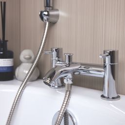 ETAL Bounce Chrome 142mm Deck Mounted Dual Control Manual Shower Mixer Tap
