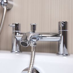 ETAL Bounce Chrome 142mm Deck Mounted Dual Control Manual Shower Mixer Tap