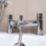 ETAL Bounce Chrome 142mm Deck Mounted Dual Control Manual Shower Mixer Tap