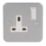 Essentials   13A 1-Gang SP Switched Metal Clad Socket  with White Inserts