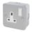 Essentials   13A 1-Gang SP Switched Metal Clad Socket  with White Inserts