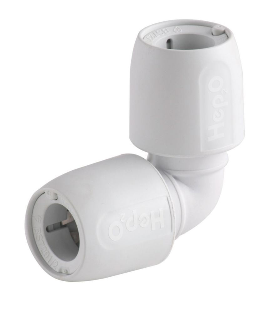 Hep2O  Plastic Push-Fit Equal 90° Elbows 15mm 10 Pack